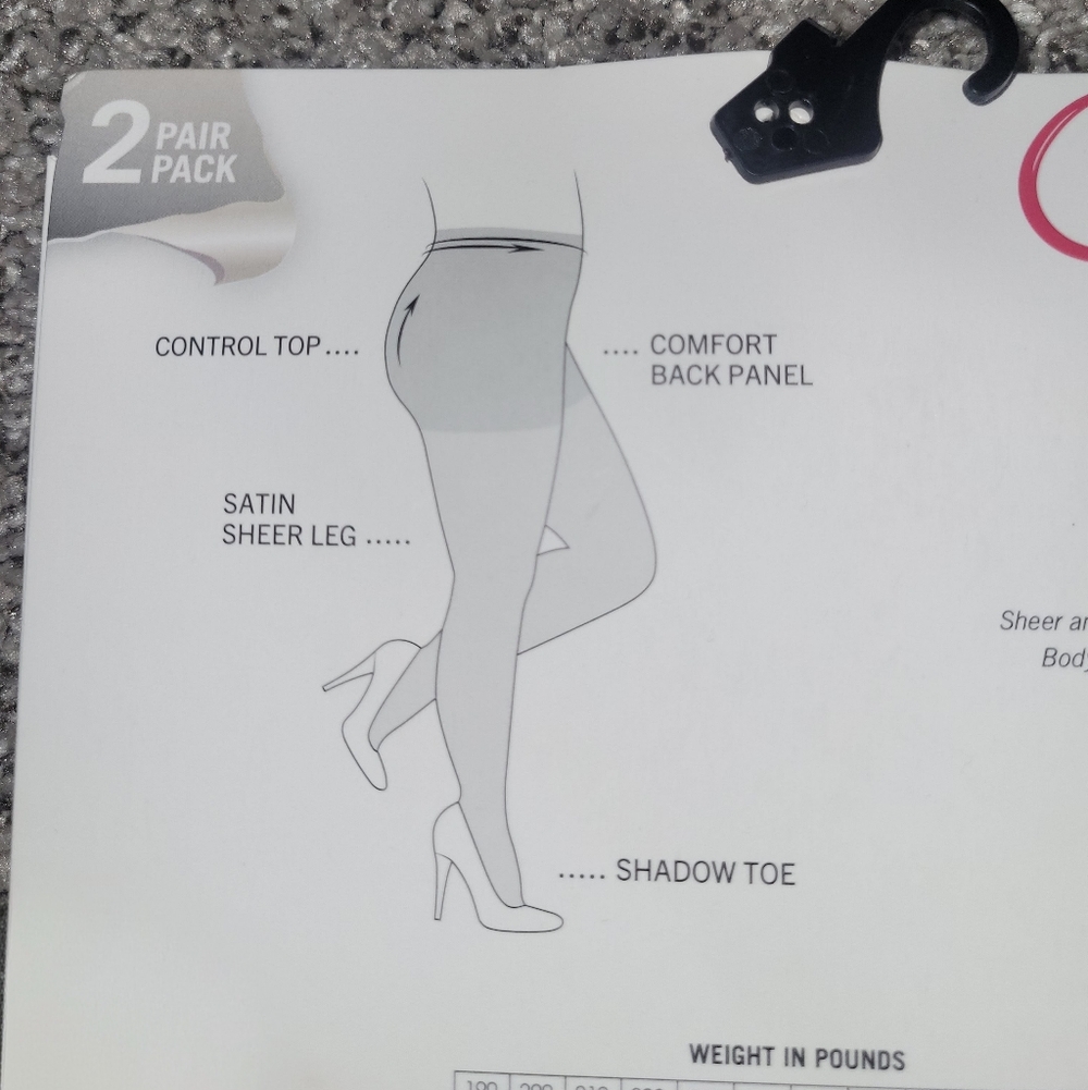 2 2-Pks(4 Pairs) MeMoi Womens Size 3X-4X Nude Satin Sheer Control Top Pantyhose - Picture 7 of 9